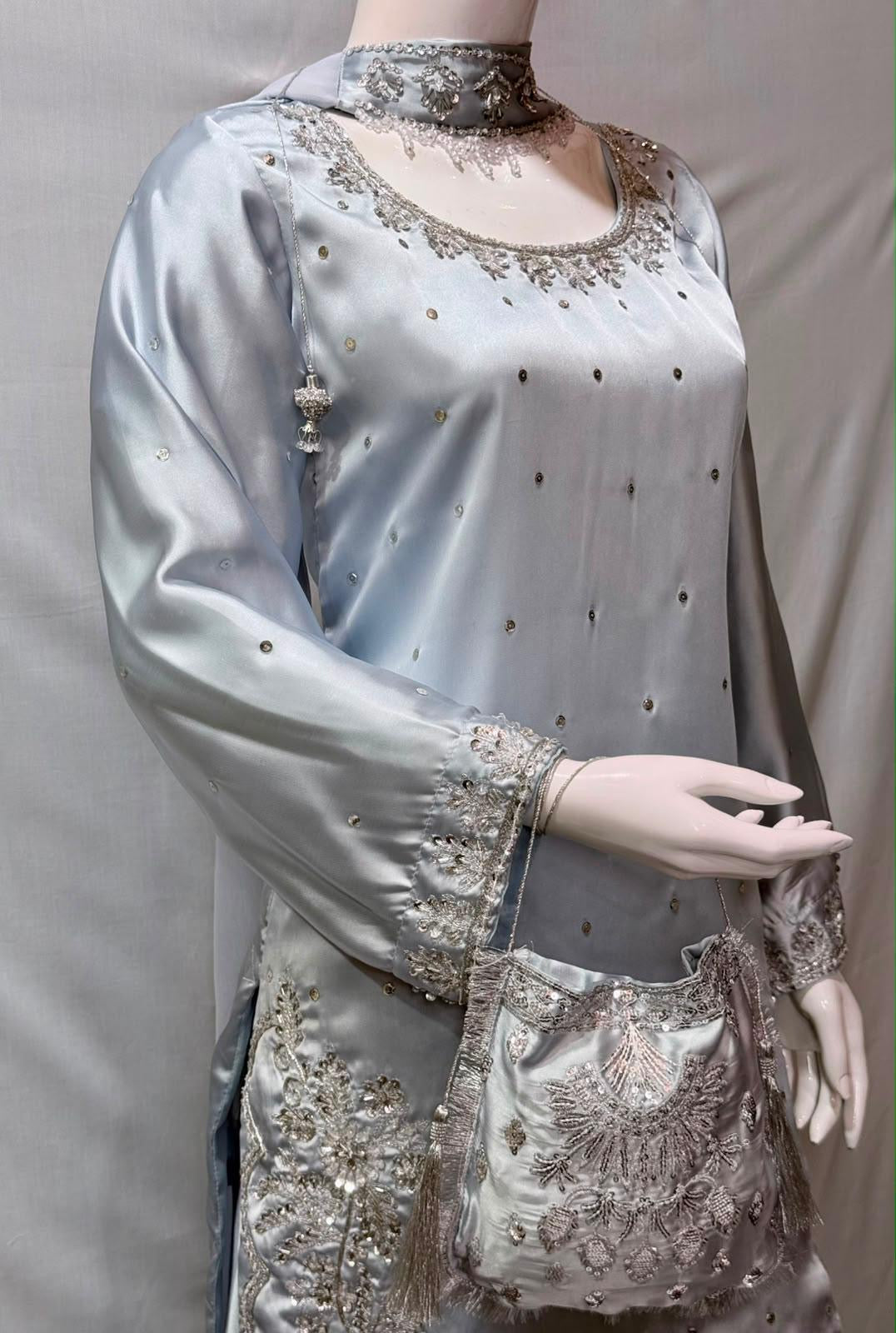Ice blue with purse