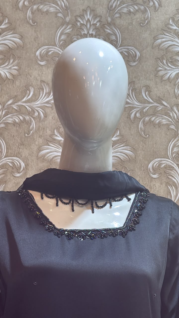 Black square neck
