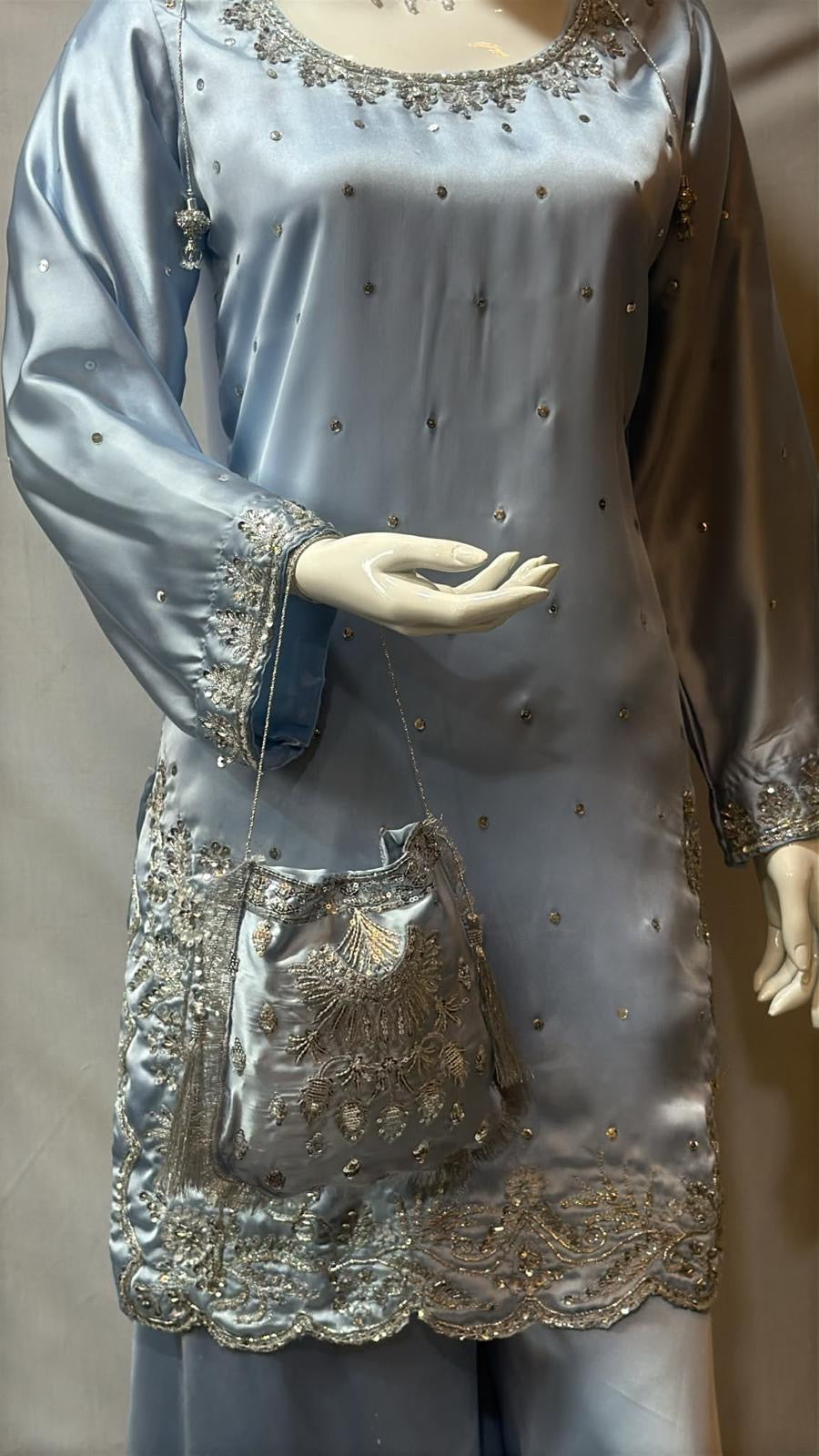 Ice blue with purse