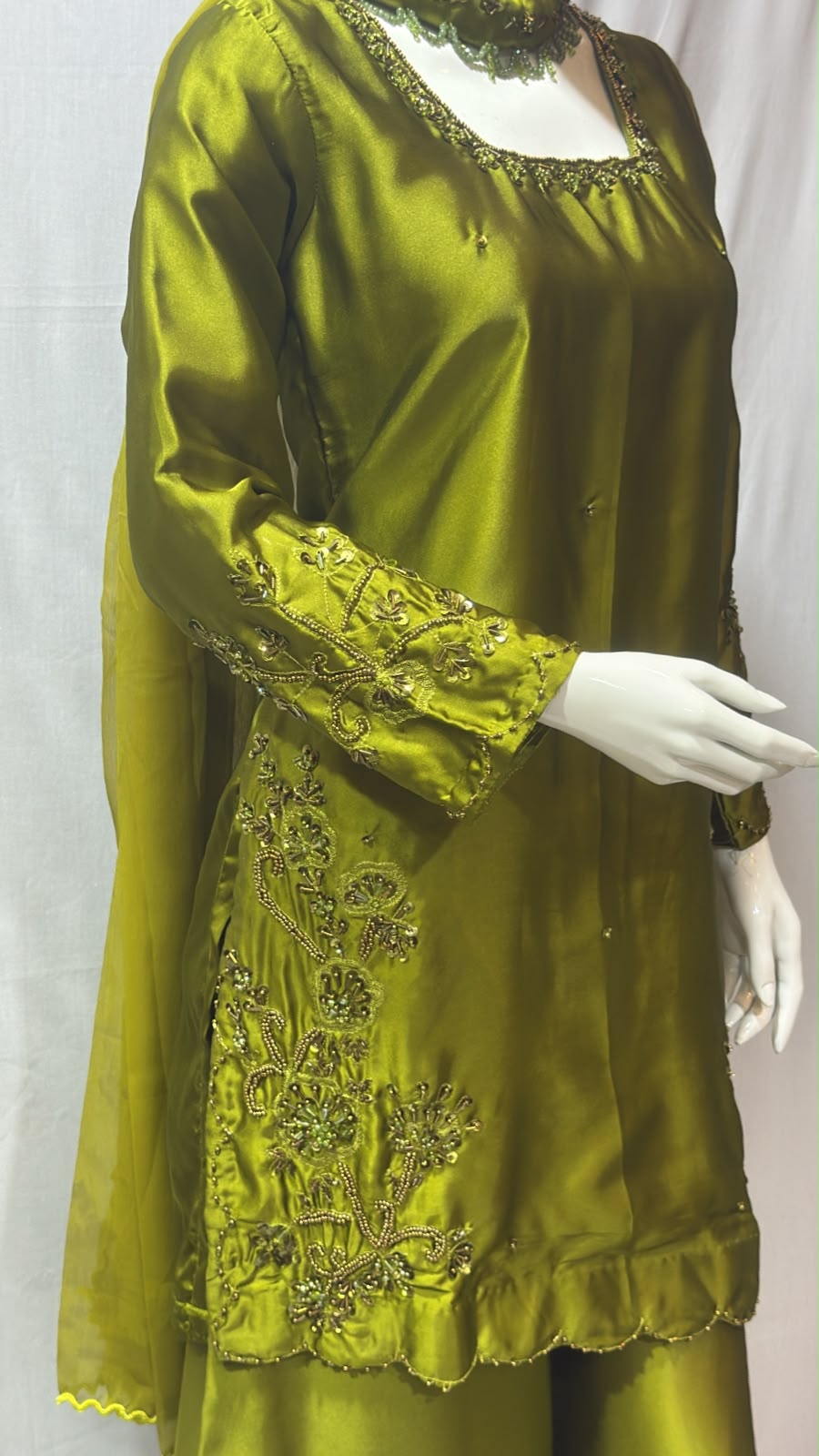 Olive Green square neck