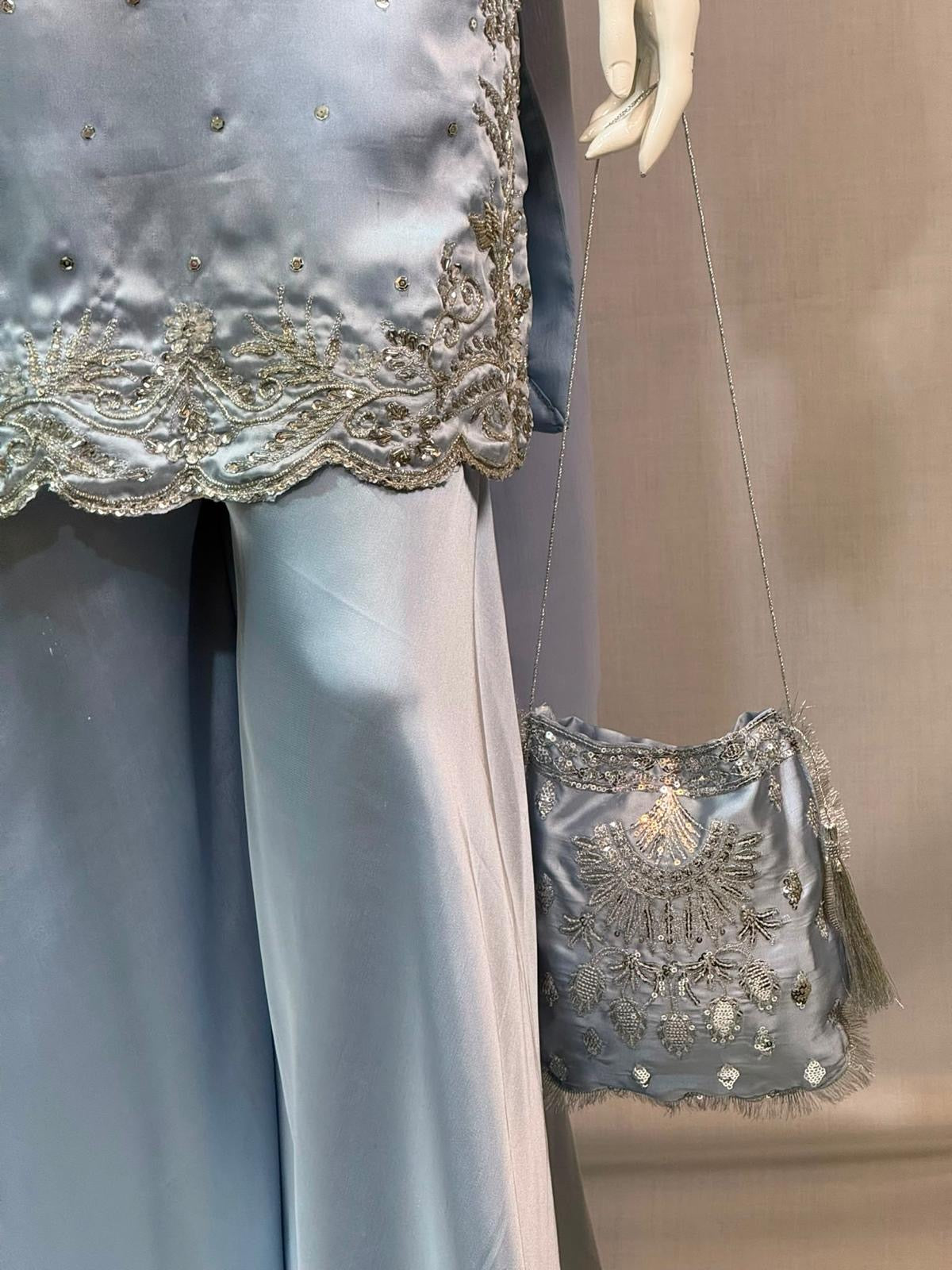 Ice blue with purse