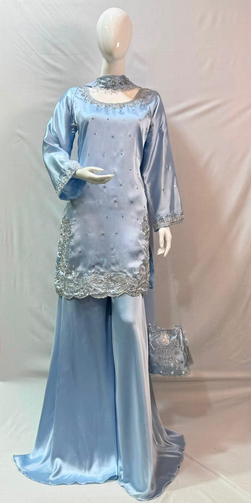 Ice blue with purse