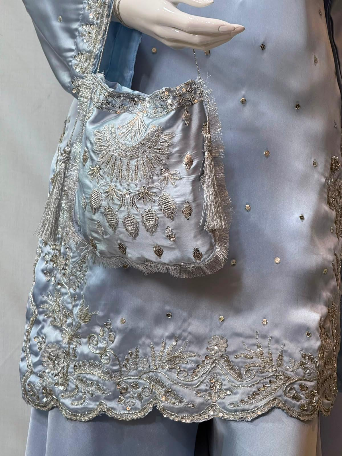 Ice blue with purse