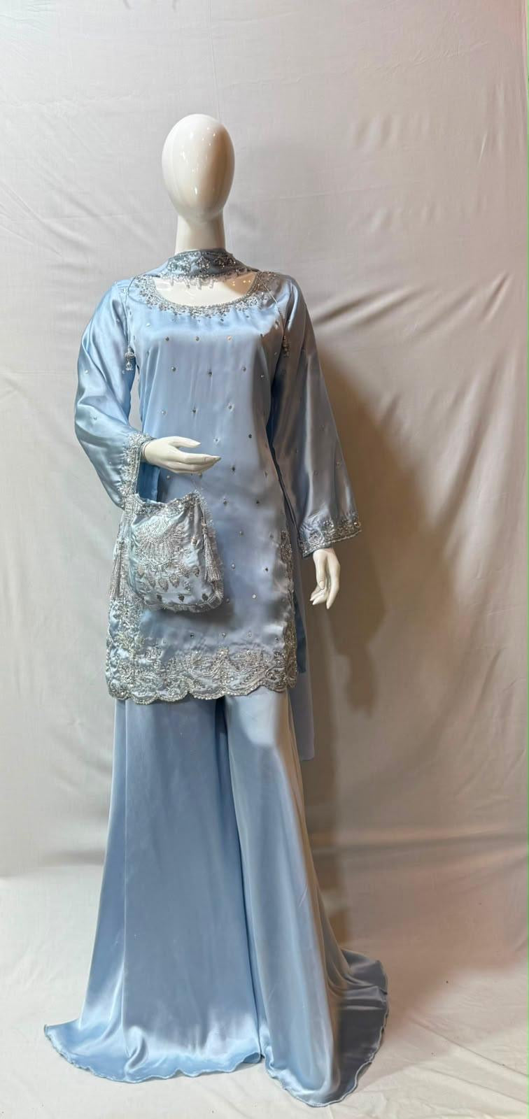 Ice blue with purse