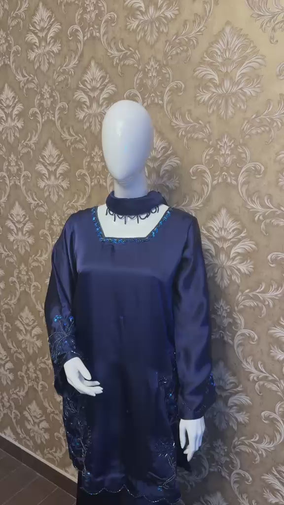 Navy Blue square neck